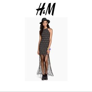 H&M | Black & White Boho Halter Dress